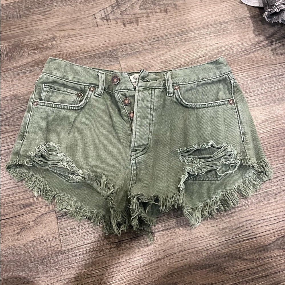 free people jean shorts